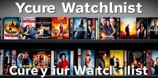 Collage of movie and TV show covers on a shelf.