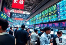 Traders on the floor of a Chinese stock exchange.