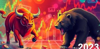 Bull and bear symbolizing hedge fund market performance.